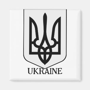 Staatscoat of Arms der Ukraine Minimalistische Kun Magnet