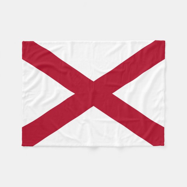 Staatsflagge Alabama Fleecedecke (Vorderseite (Horizontal))