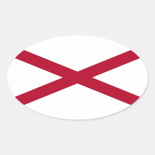 Staatsflagge Alabama Ovaler Aufkleber