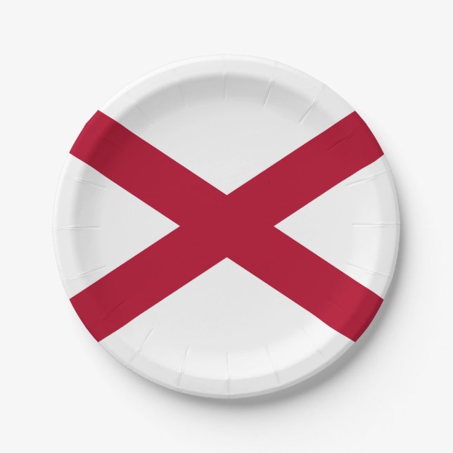Staatsflagge Alabama Pappteller (Vorderseite)