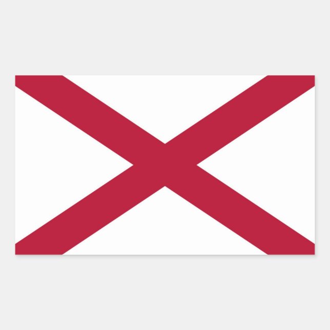 Staatsflagge Alabama Rechteckiger Aufkleber (Vorderseite)