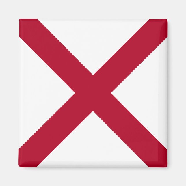 Staatsflagge Alabama, St. Andrew Crimson Cross Magnet (Vorne)