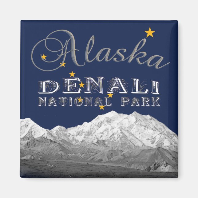 Staatsflagge Alaska Mt McKinley Magnet (Vorne)