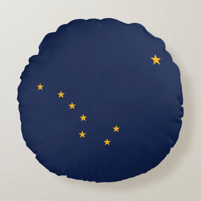 Staatsflagge Alaska Rundes Kissen (Vorderseite)