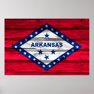 Staatsflagge Arkansas Grunge Poster