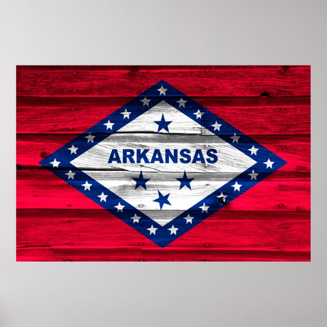 Staatsflagge Arkansas Grunge Poster (Vorne)