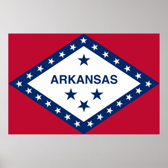 Staatsflagge Arkansas Poster (Vorne)