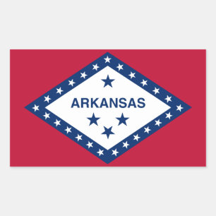 Staatsflagge Arkansas Rechteckiger Aufkleber