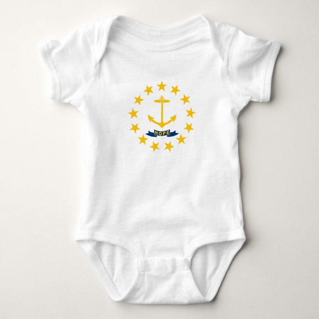 Staatsflagge auf der Insel Rhode Baby Strampler (Vorderseite)