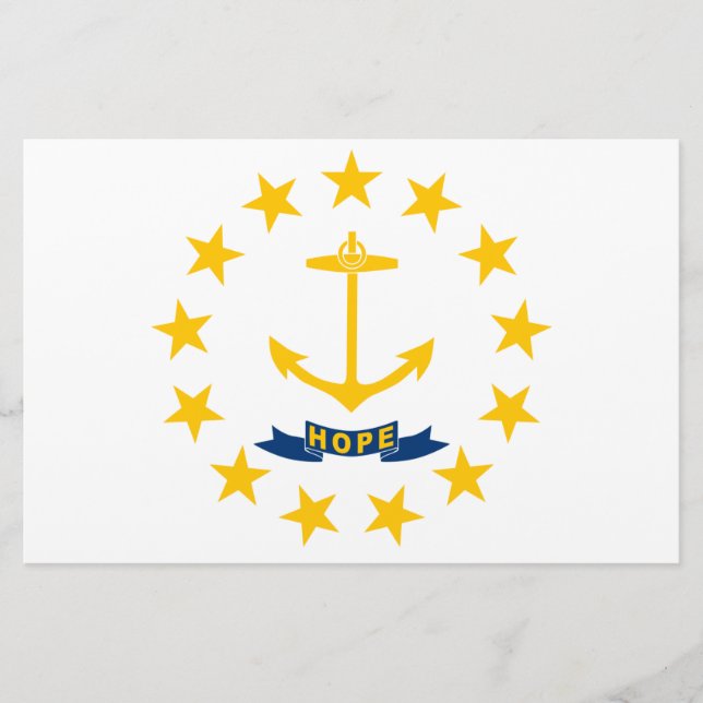 Staatsflagge auf der Insel Rhode Briefpapier (Vorderseite)