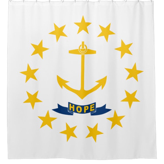 Staatsflagge auf der Insel Rhode Duschvorhang (Vorderseite)