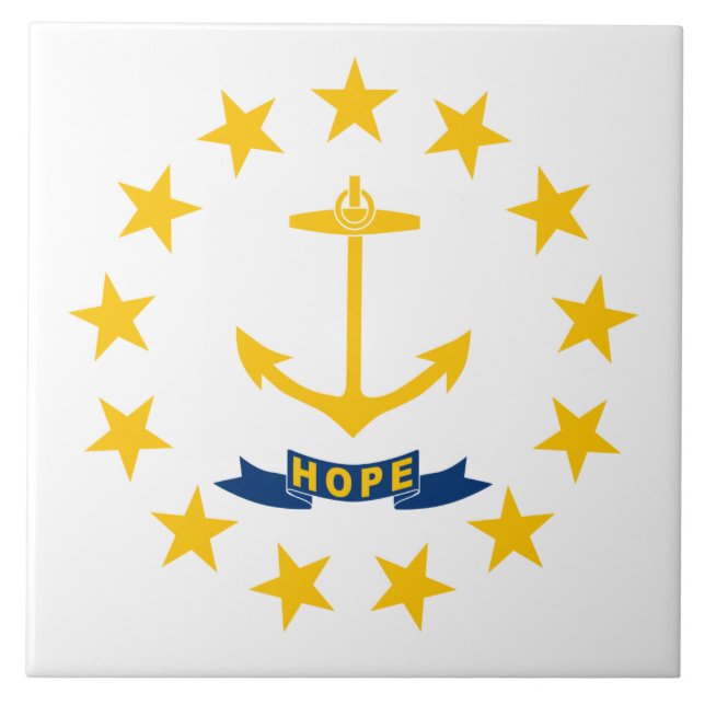 Staatsflagge auf der Insel Rhode Fliese (Vorderseite)