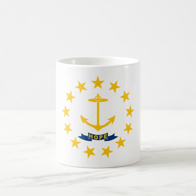 Staatsflagge auf der Insel Rhode Kaffeetasse (Mittel)