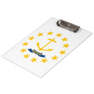 Staatsflagge auf der Insel Rhode Klemmbrett