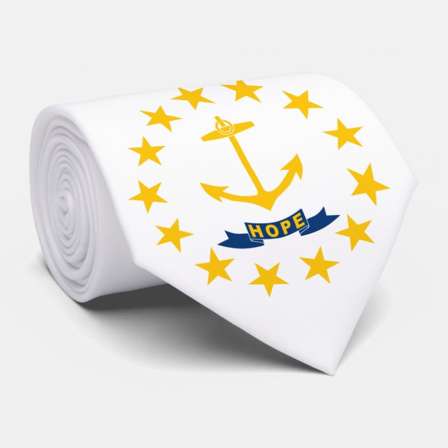 Staatsflagge auf der Insel Rhode Krawatte (Gerollt)