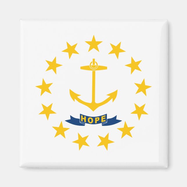 Staatsflagge auf der Insel Rhode Magnet (Vorne)