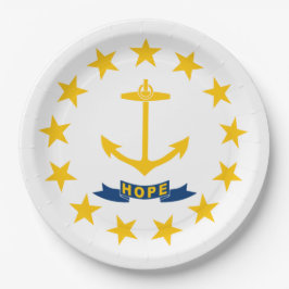 Staatsflagge auf der Insel Rhode Pappteller