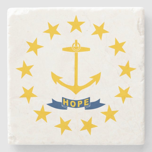 Staatsflagge auf der Insel Rhode Steinuntersetzer (Vorderseite)