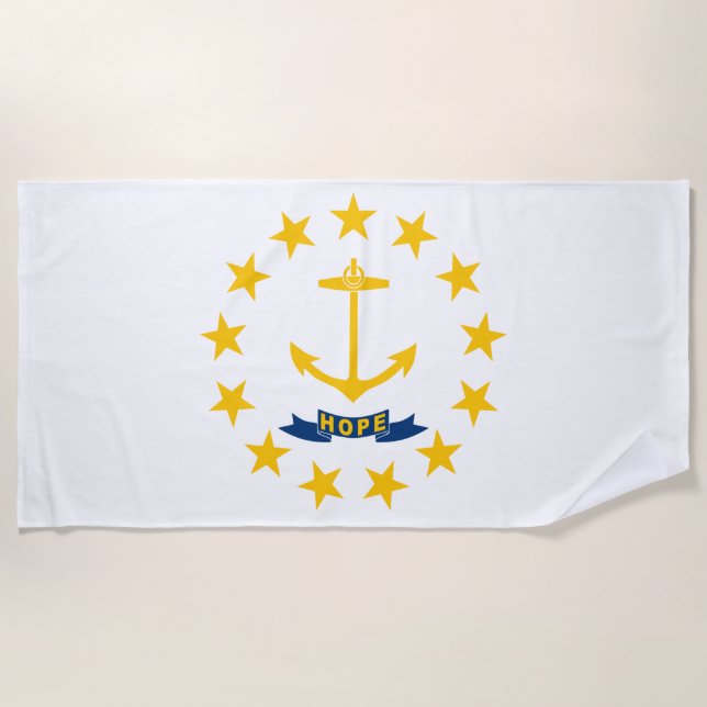 Staatsflagge auf der Insel Rhode Strandtuch (Vorderseite)