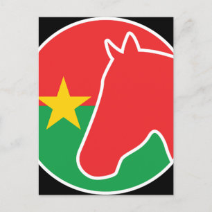 Staatsflagge Burkina Faso Horse Burkinabe Postkarte
