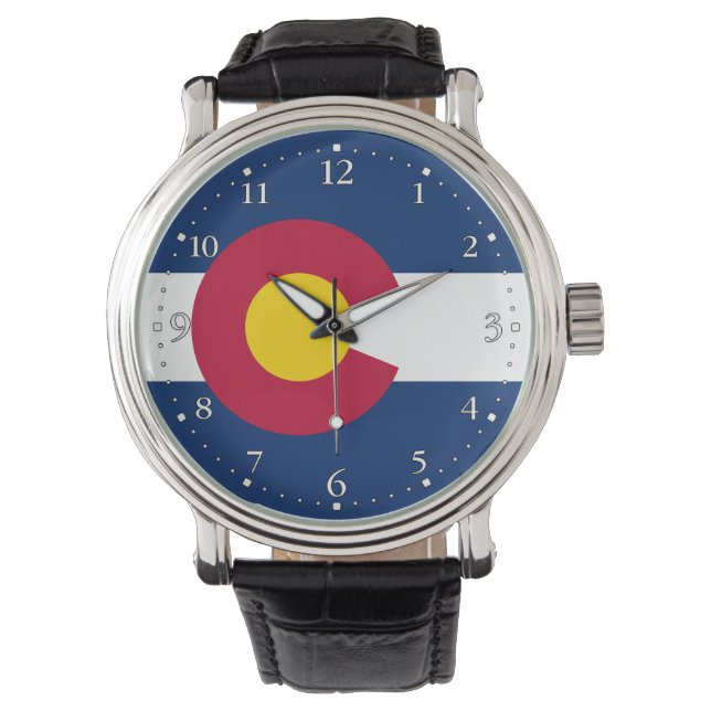 Staatsflagge Colorado Armbanduhr (Vorderseite)