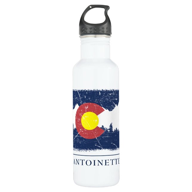Staatsflagge Colorado Edelstahlflasche (Vorderseite)