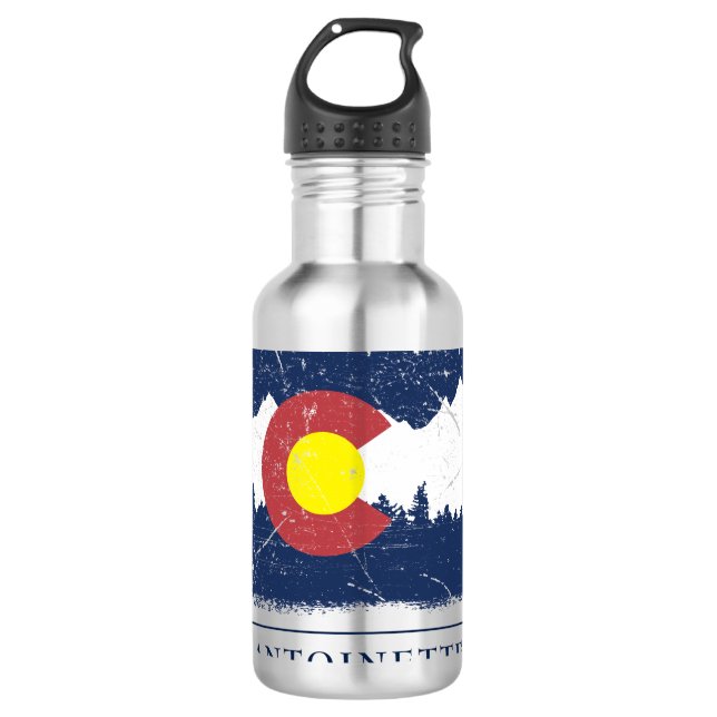 Staatsflagge Colorado Edelstahlflasche (Vorderseite)