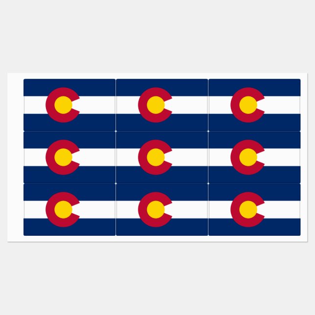 Staatsflagge Colorado Etiketten (Blatt)