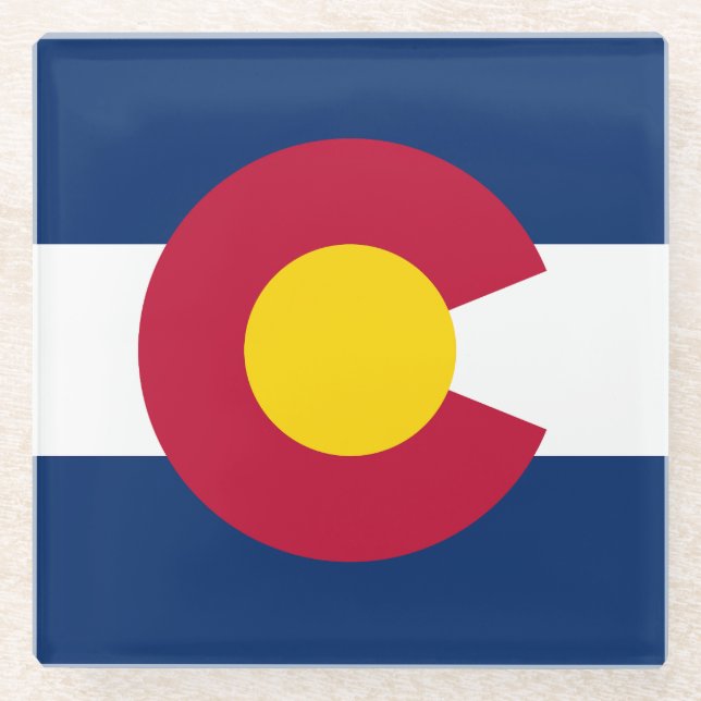 Staatsflagge Colorado Glasuntersetzer (Vorderseite)
