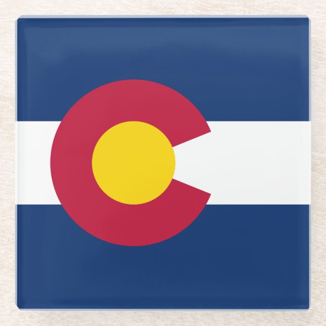 Staatsflagge Colorado Glasuntersetzer (Vorderseite)