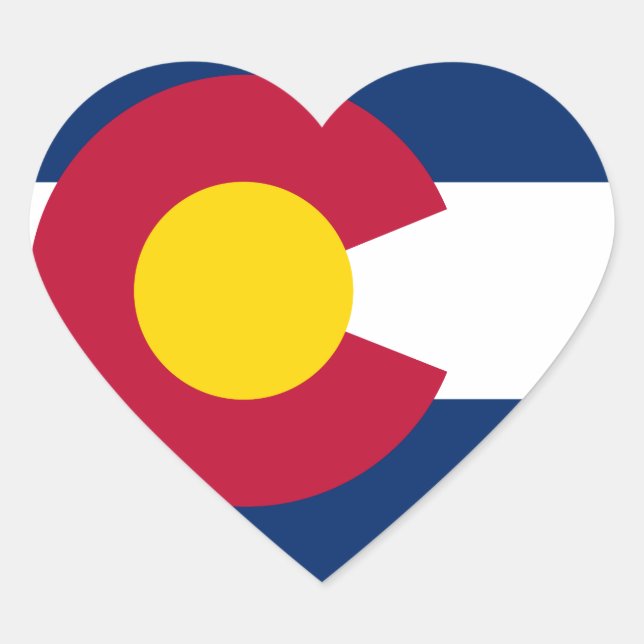 Staatsflagge Colorado Herz-Aufkleber (Vorderseite)