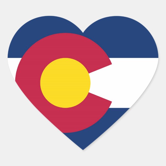 Staatsflagge Colorado Herz-Aufkleber (Vorderseite)