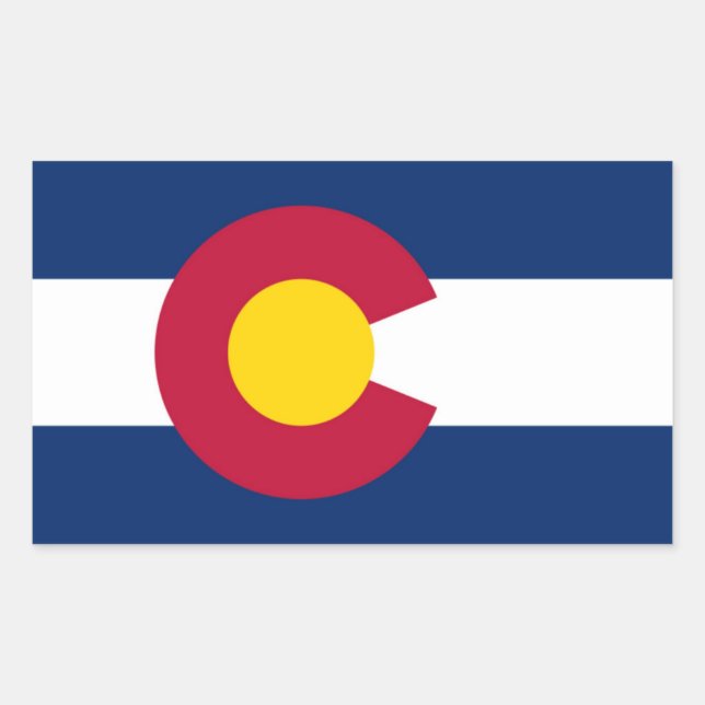 Staatsflagge Colorado Rechteckiger Aufkleber (Vorderseite)