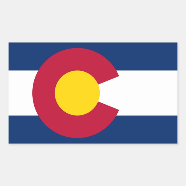 Staatsflagge Colorado Rechteckiger Aufkleber (Vorderseite)