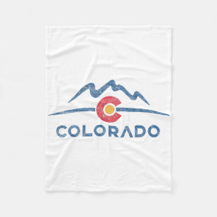 Staatsflagge Colorado Rocky Mountains Skifahren As Fleecedecke