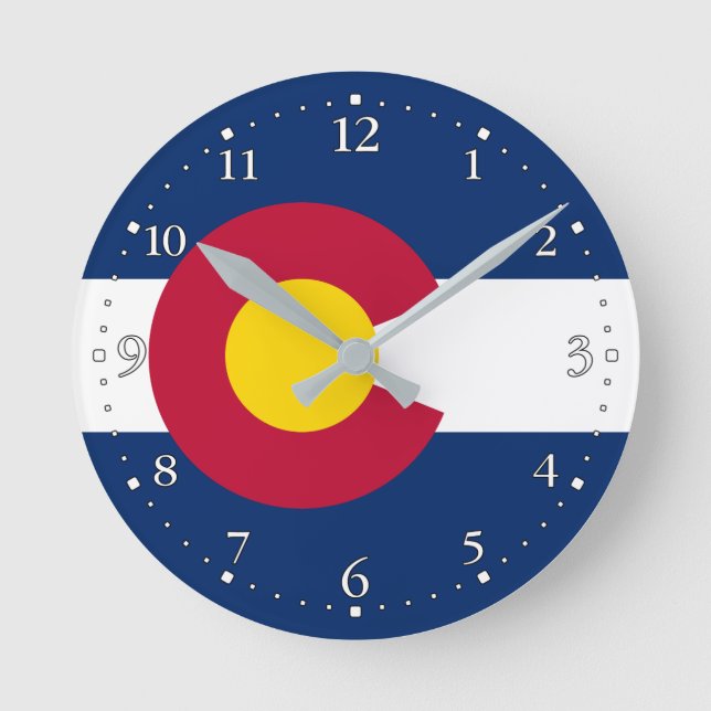 Staatsflagge Colorado Runde Wanduhr (Vorderseite)