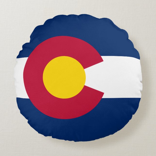 Staatsflagge Colorado Rundes Kissen (Vorderseite)