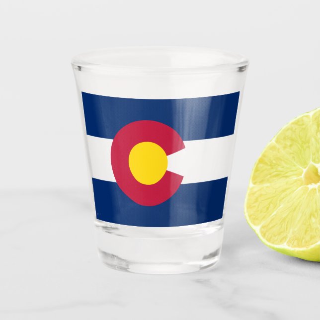 Staatsflagge Colorado Schnapsglas (Vorderseite)
