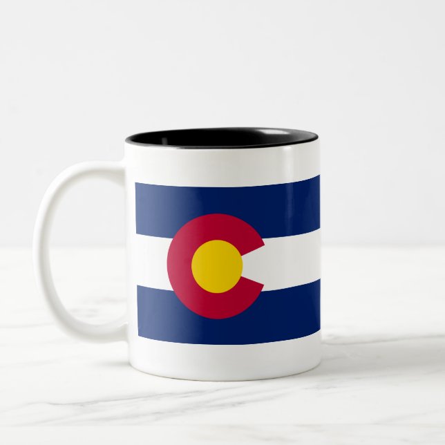 Staatsflagge Colorado Zweifarbige Tasse (Links)