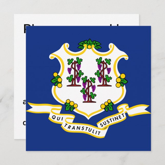 Staatsflagge Connecticut Einladung (Vorne/Hinten)