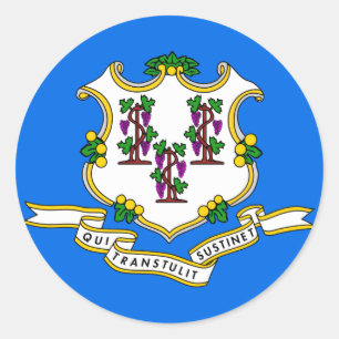 Staatsflagge Connecticut Runder Aufkleber