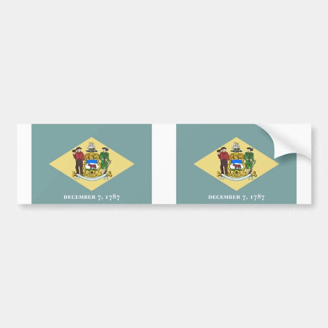 Staatsflagge Delaware Autoaufkleber (Vorne)