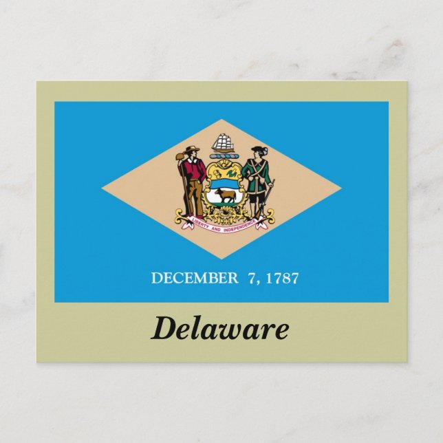 Staatsflagge Delaware Postkarte (Vorderseite)