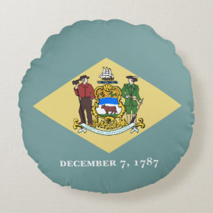 Staatsflagge Delaware Rundes Kissen