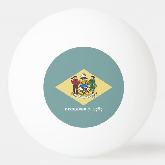 Staatsflagge Delaware Tischtennisball (Rückseite)