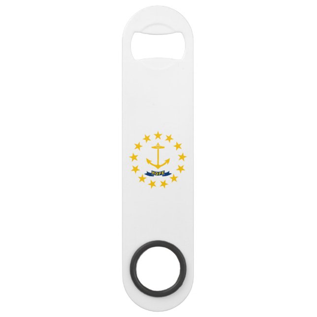 Staatsflagge der Insel Rhode Speed Flaschenöffner (Vorderseite)