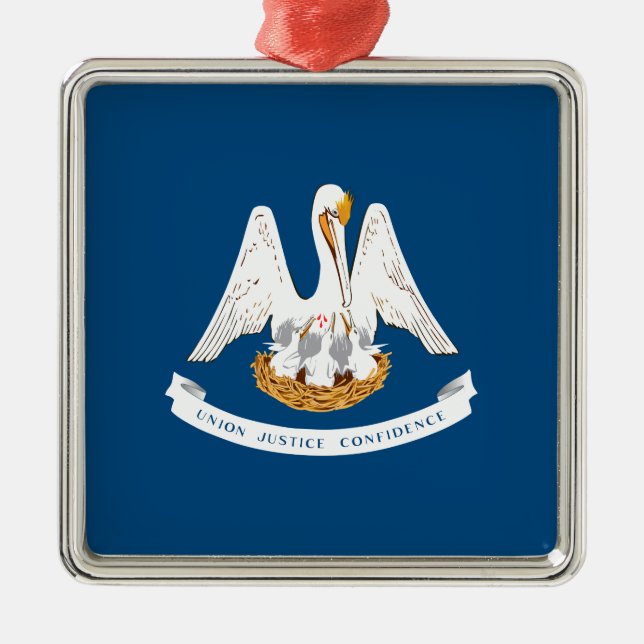 Staatsflagge der Keramik Louisiana Ornament Aus Metall (Vorne)