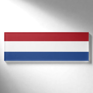 Staatsflagge der Niederlande, Holland, Namenschild