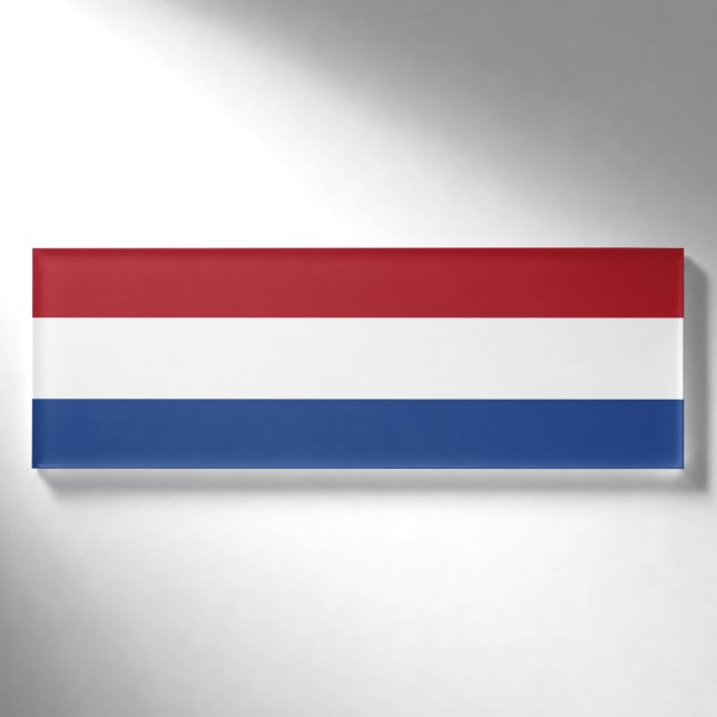 Staatsflagge der Niederlande, Holland, Namenschild (Vorderseite)