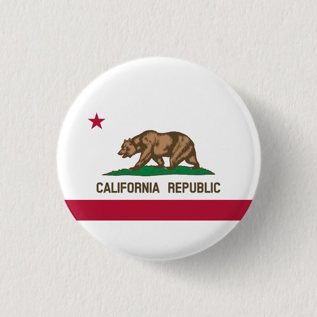 Staatsflagge der Republik Kalifornien Button (Vorderseite)